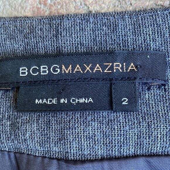 BCBG MAXAZRIA Gray Jersey Knit Pleated Lined Cutout Skirt Sz 2 - Picture 9 of 10
